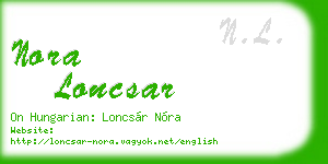 nora loncsar business card