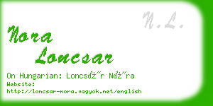 nora loncsar business card